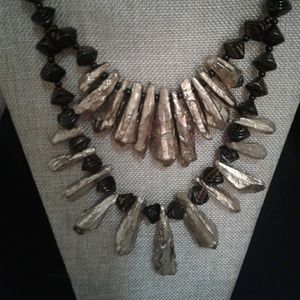 Gold Dipped Amethyst Necklace